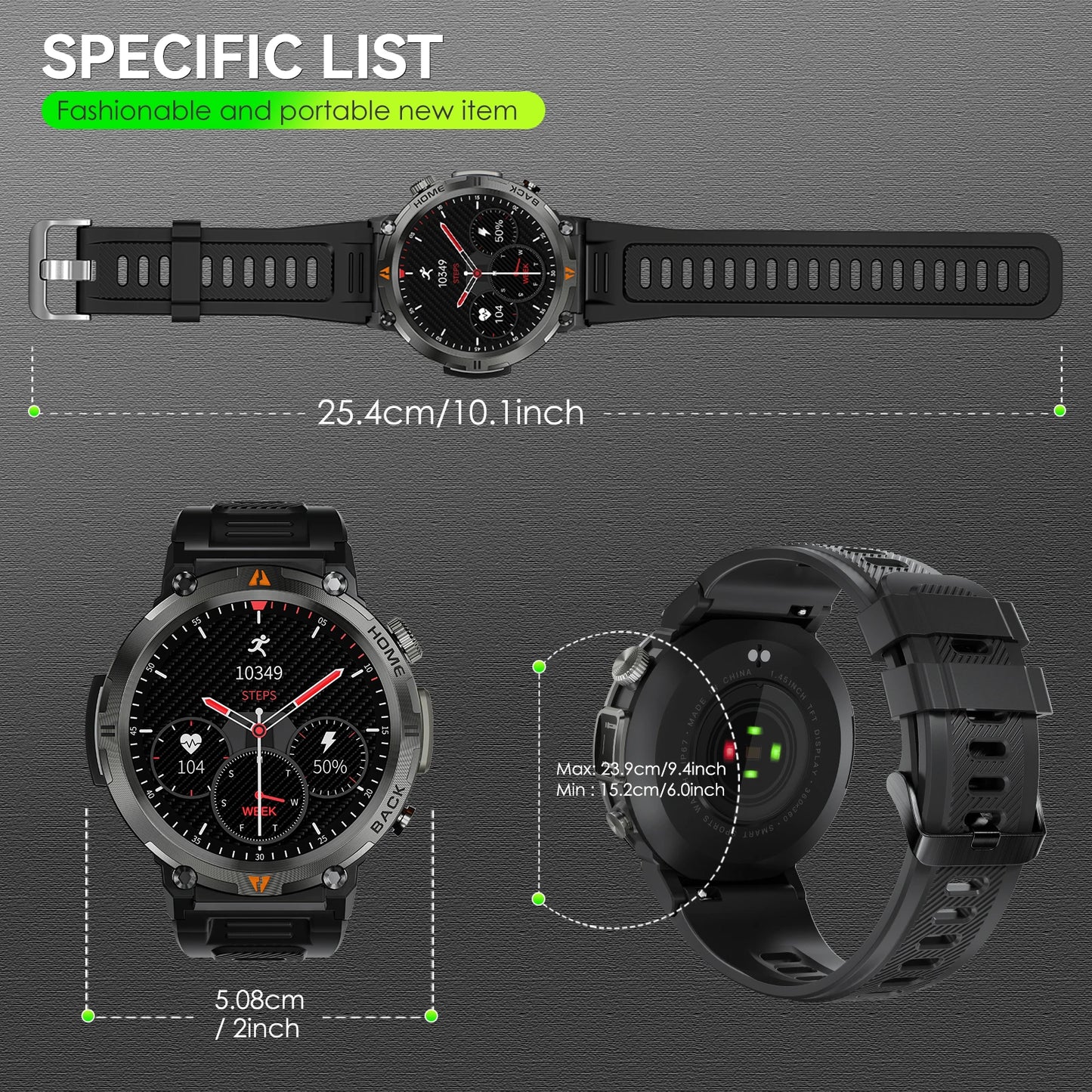 AION Kronos Military Full-Touch Smartwatch