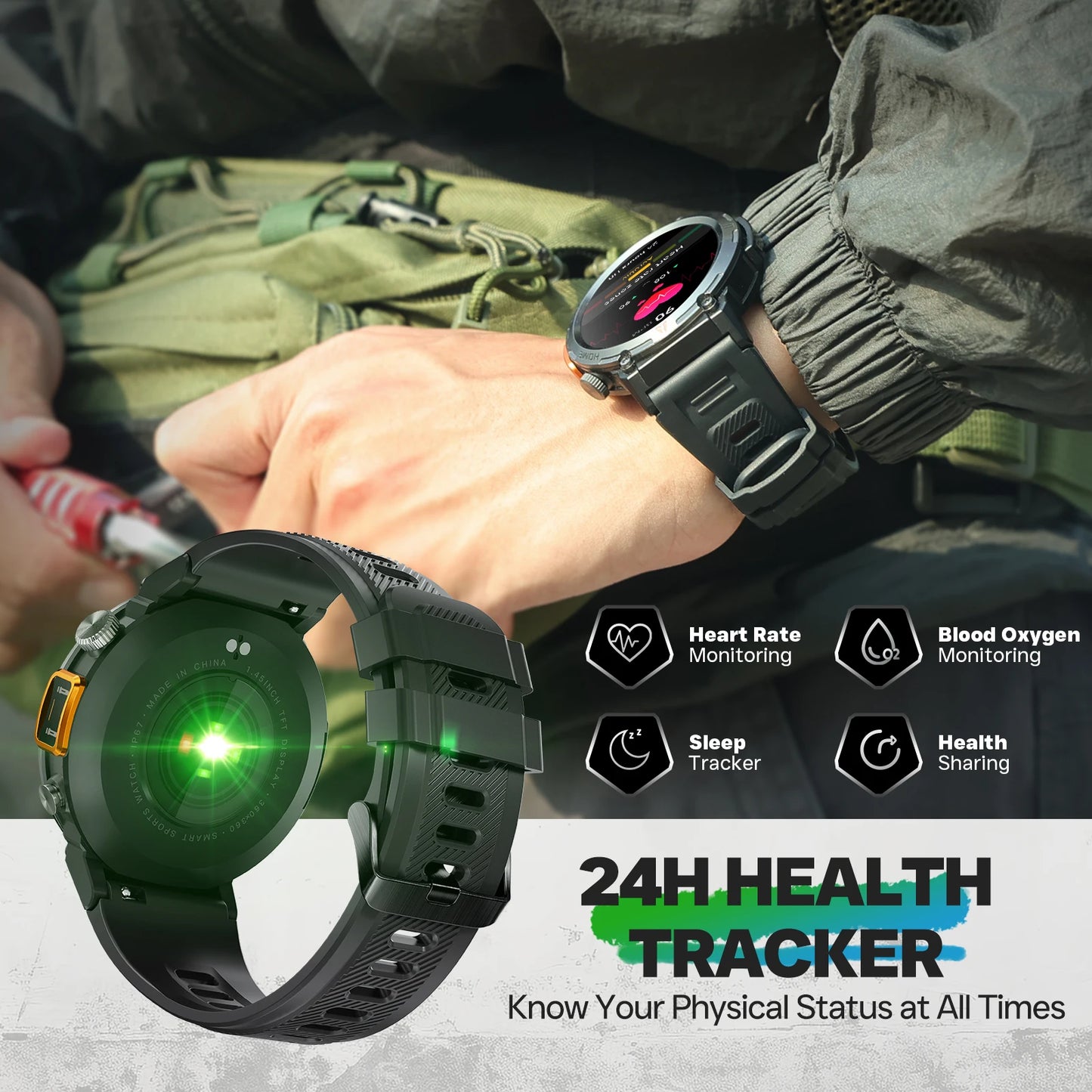 AION Kronos Military Full-Touch Smartwatch
